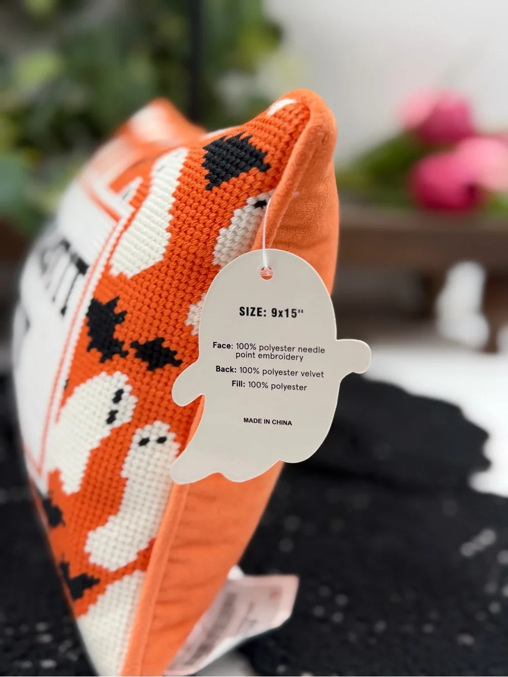 Viral Halloween Needlepoint Accent Pillow - 